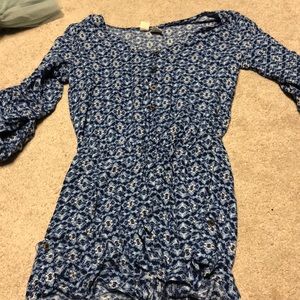 Blue long sleeve romper